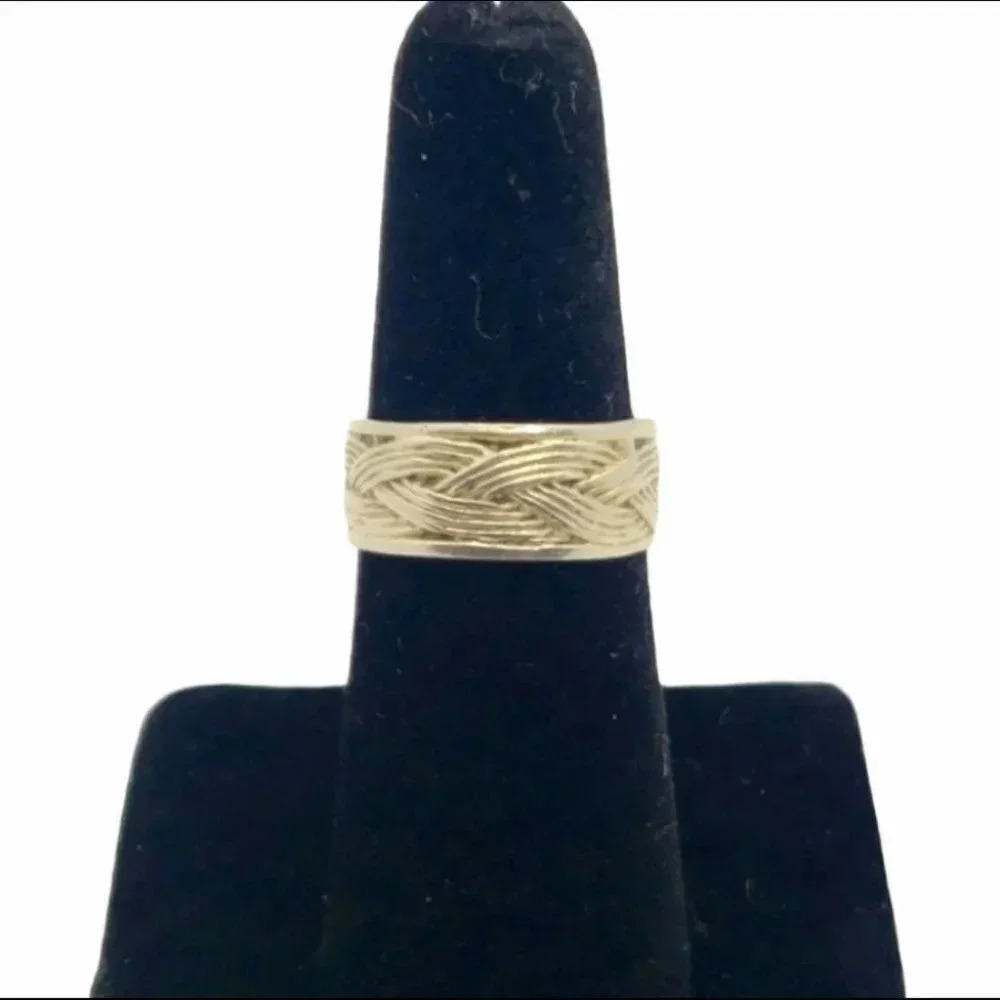 Unbranded Braided Band Ring Size‎ 6 Silver Sterling 925 Woven Wide Design